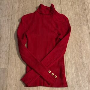 Ellen Tracy Vibrant Red Knit Top